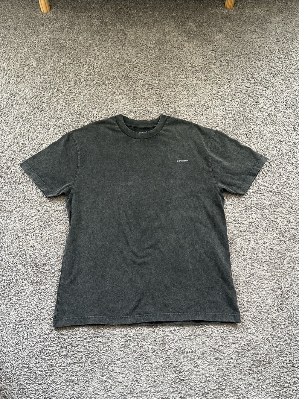 Legend London Washed Black Crewneck T‑Shirt - Men